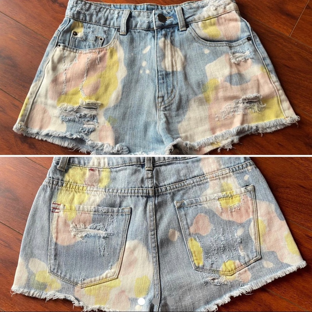 BDG pastel tie dye denim shorts size 26